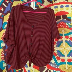 Stripped loose cropped Blouse